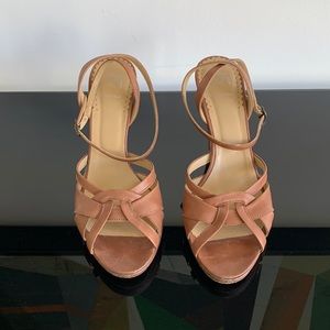 Saks 5th Avenue brown strappy sandal size 6-1/2 B